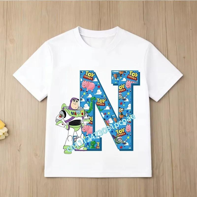 T-shirt Bambino Saetta McQueen Abbigliamento Bambini Numero Compleanno 1-9 Stampa Abbigliamento Bambini Abbigliamento Festa Top in Cotone Maglietta Cars