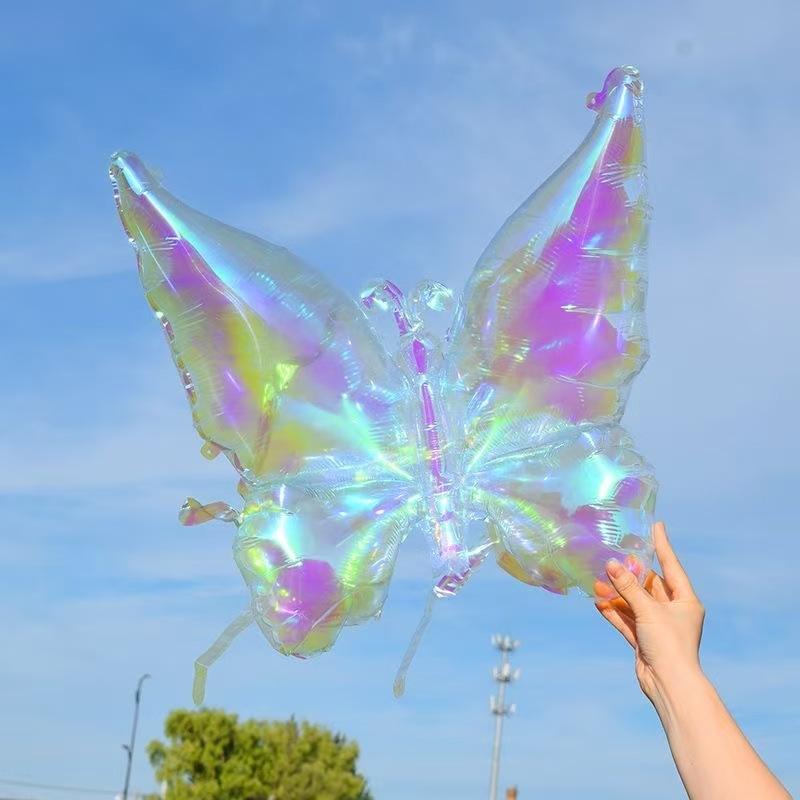 Festival Party Laser Butterfly Wings Balloon Decoration Birthday Party Atmosphere Fairy Props Christmas Halloween Year Gift