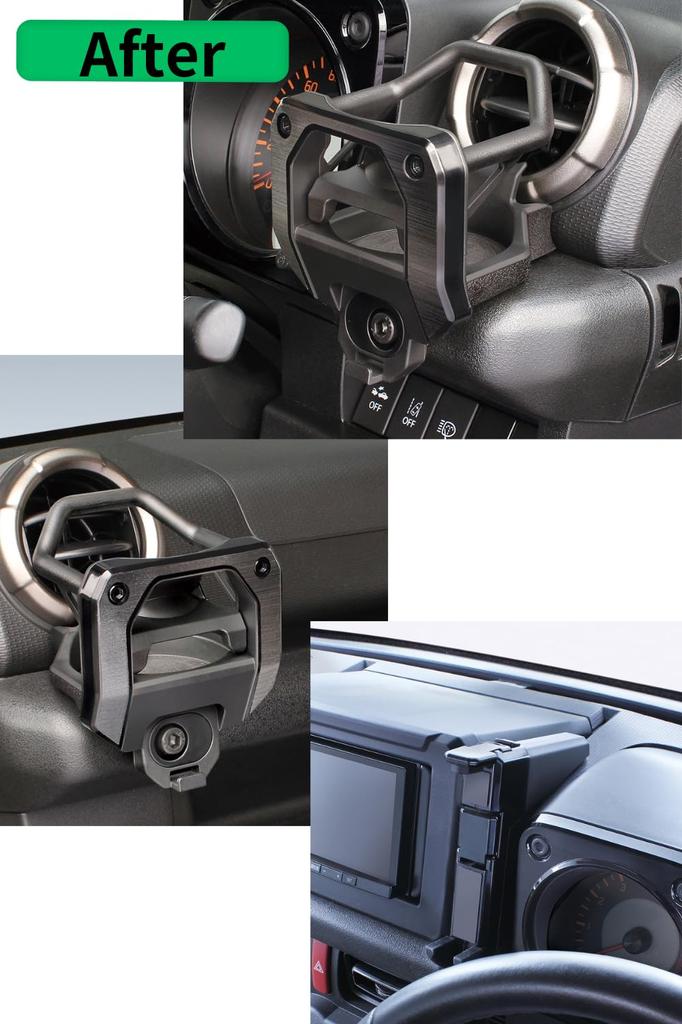 Tsuchiya Yac Air Conditioner Drink Holder Set for Driver and Passenger Smartphone Compatible with Jimny Vehicle-Specific Seats, Holder, Polycarbonate,