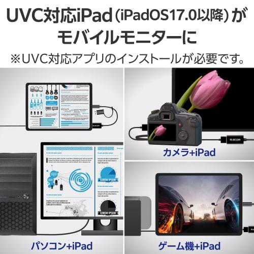 ELECOM HDMI Capture Unit [HDMI to USB-A / USB-C] 4K (3840 x 2160)/30Hz HDMI Non-certified HDMI Conversion Cable Black AD-HDMICAPBK