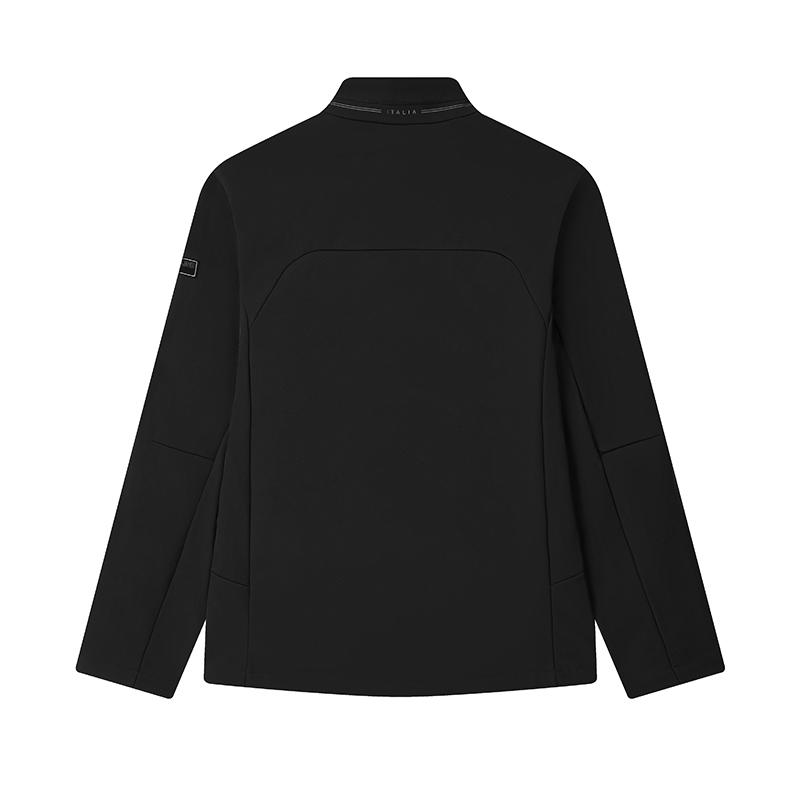 FILA Fleece Jacket With Stand Collar Men Jackets Black F11M513701FBK