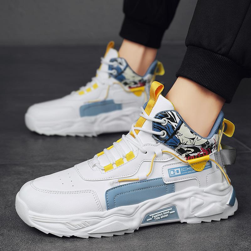 High-top men's shoes winter youth velvet thickened sports shoes cold-proof and warm dad shoes winter men's cotton shoes