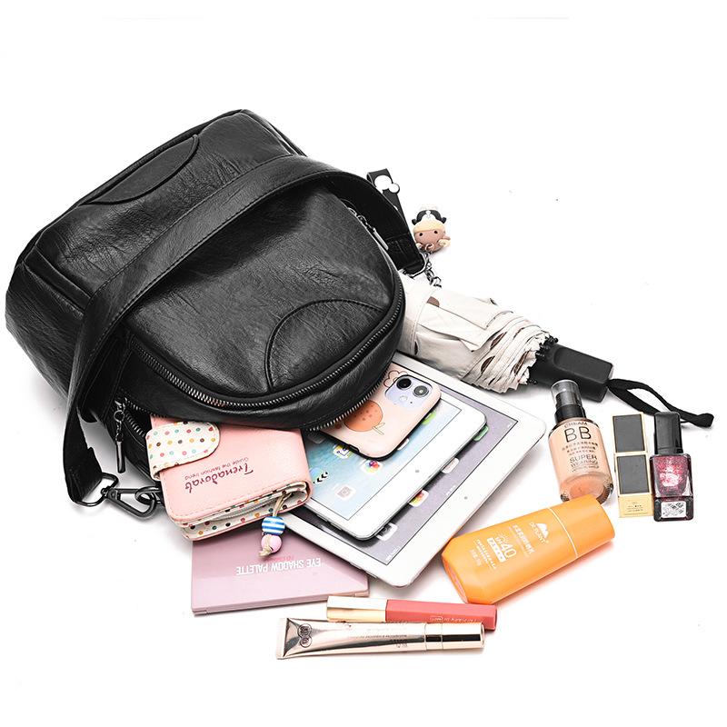 Bag women's bag new Korean version trendy backpack pu simple large-capacity shoulder bag premium female student schoolbag