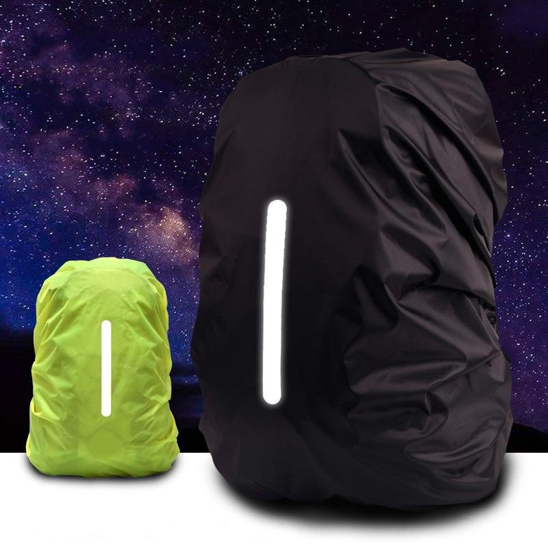 1Pc 65-75L Reflective Waterproof Backpack Rain Cover Outdoor Sport Night Cycling Safety Light Raincover Case Bag Camping Hiking