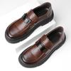 Fashion Retro Style Men Business Shoes Luxury Brand Thick Bottom Comfy Leather Derby Shoes High Quality Non-Slip Mens Casual Shoes