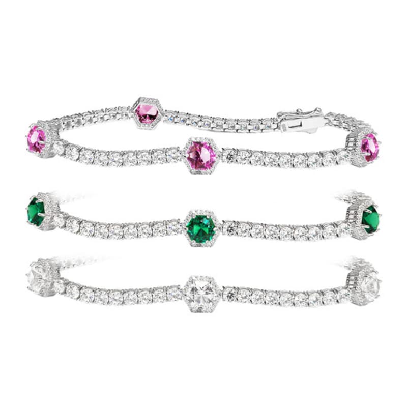 

TARI MACOI [S by Tari] Hexagon Tennis Bracelet white