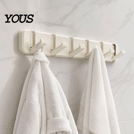 Space Saving Door Hooks Over The Hanger Hooks, Foldable No Drilling Adhesive Coat Rack, Wall Organizer, for Coats Bags Towels Scarves Keys