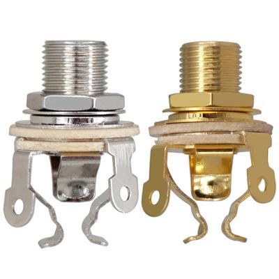 2 Stück 1/4 Zoll 6,35 mm Stereo-Eingangsbuchse Ausgangsbuchse für Gitarren-Tonabnehmer Mono-Klinkenbuchse für E-Gitarre Bass