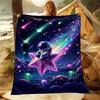 1PC Astronaut on a star  Print Adult Children Warm Blankets Home Travel Car Soft Comfortable Suitable for all seasons