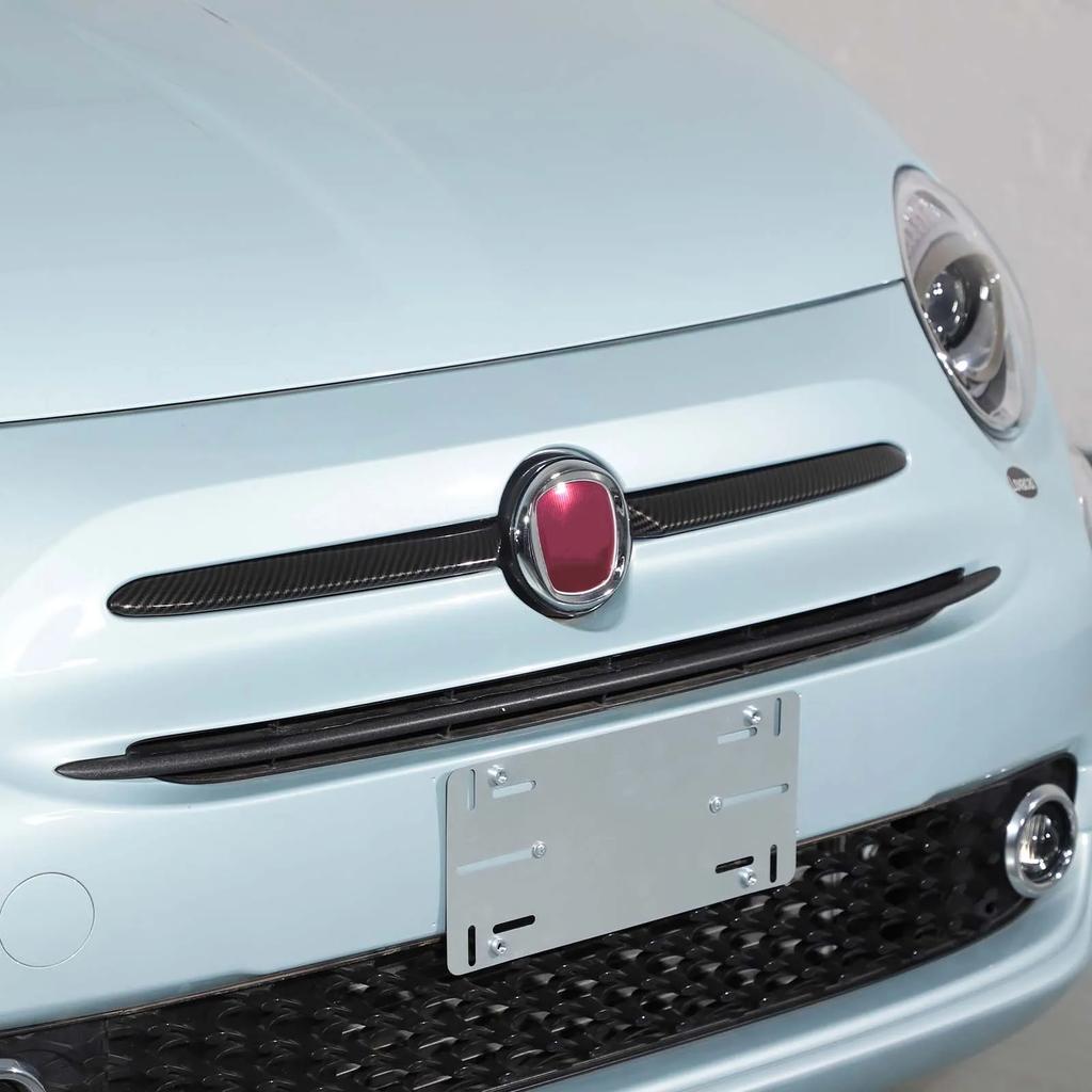For Fiat 500 2016-2025 ABS Car Front Bumper Front Emblems Side Decorative Stripes Cover Protective Trim Sticker Accessories