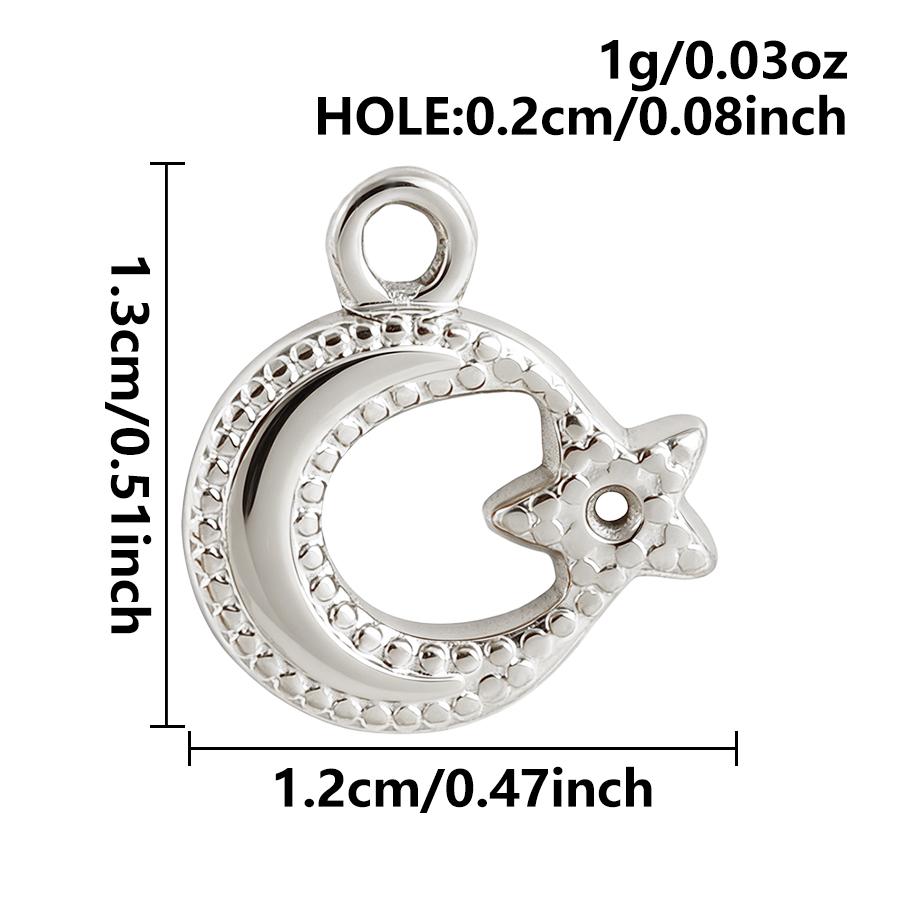 6pcs Fashion Pendant Alien Spaceship Moon Stainless Steel Charms For Jewelry Making Bag Kychain Charm DIY Necklace Earrings Bulk