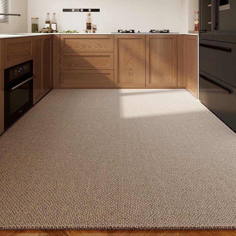 Kitchen Floor Mat Non-slip Waterproof Carpet Imitation Texture Brown Large Size Rug Living Room Entrance Home Decoration Mats