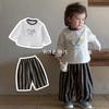 Completo Primaverile per Neonati Maschietti: T-shirt Carina a Cartoni Animati e Pantaloni Casual Versatili, Set Due Pezzi Stile Coreano per il Primo Compleanno