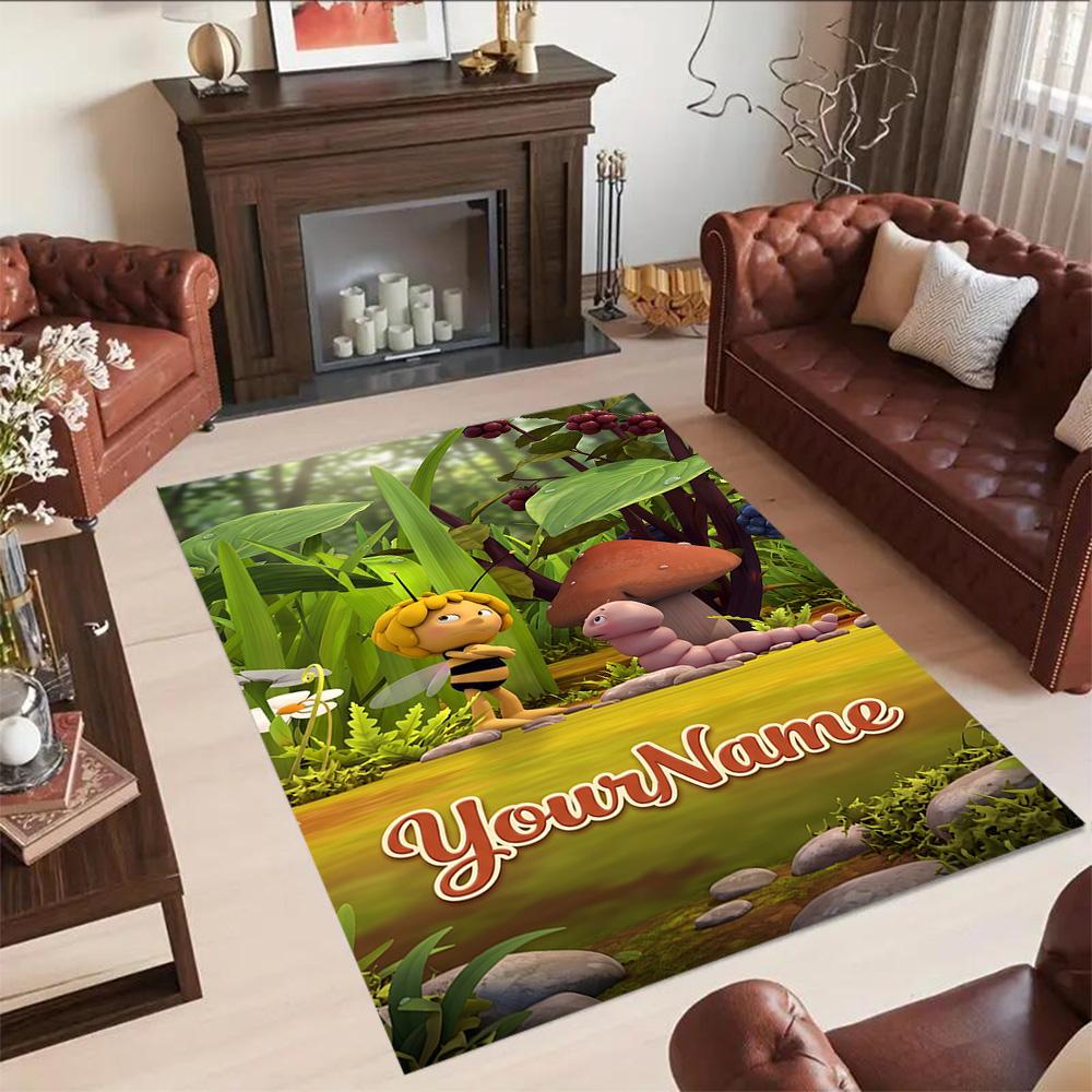 Biene Maja Customize Text Carpet Suitable for Dining Room Outdoor Game Room Decorate room Antislip Carpet Decorate Offices Spiritual Gift