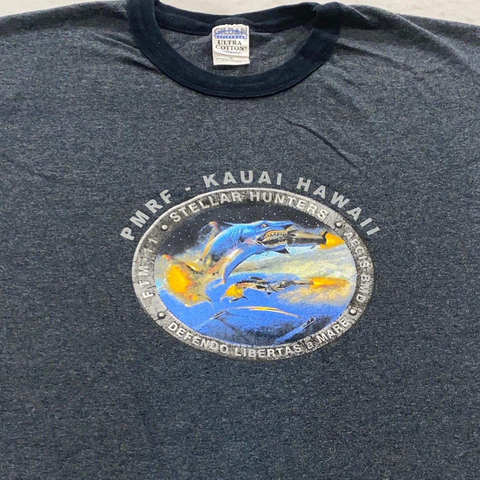 vtg PMRF PACIFIC MISSLE RANGE FACILITY KAUAI HAWAII RINGER T-Shirt XL airplane XL