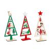 3 Piece Wooden Christmas Tabletop Decorations with Santa Snowman and Reindeer for Festive Holiday Celebrations and Events