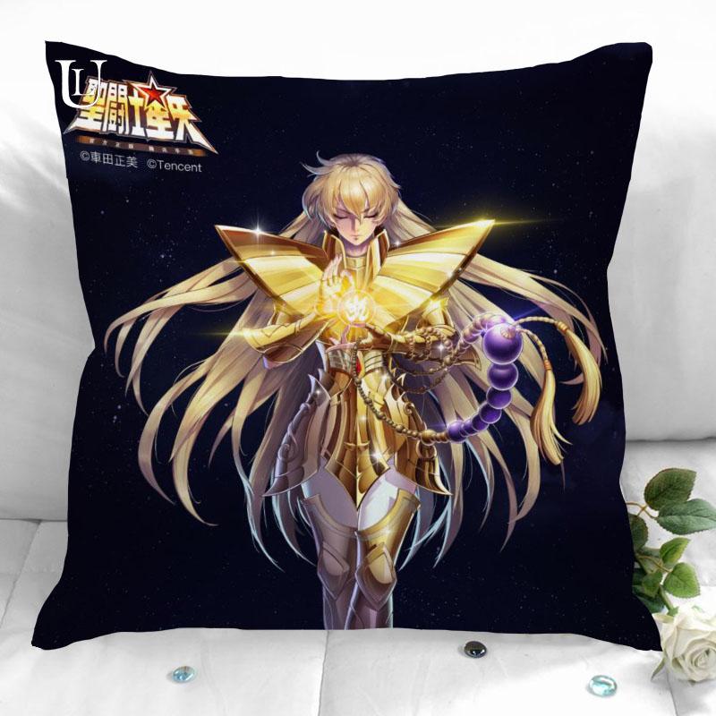 New Custom Saint Seiya Pillowcases Printed Square Pillowcase Home Decorative Zipper Pillow Cover 35X35Cm40X40Cm(One Side)