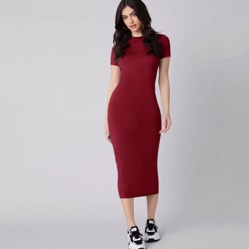 

New European & American Style Women s Sexy Slim Fit Hip Wrap Dress Extra Large вино красного