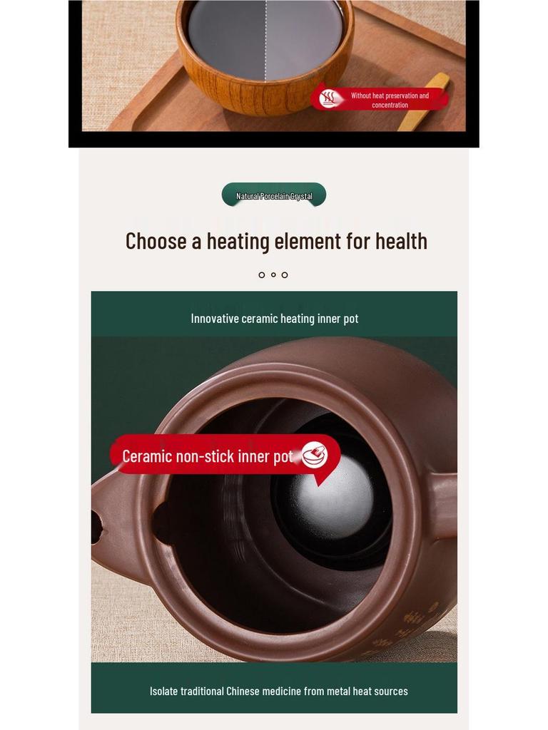 Automatischer elektrischer Abkochtopf für chinesische Medizin mit violettem Ton - Schmortopf für den Hausgebrauch.