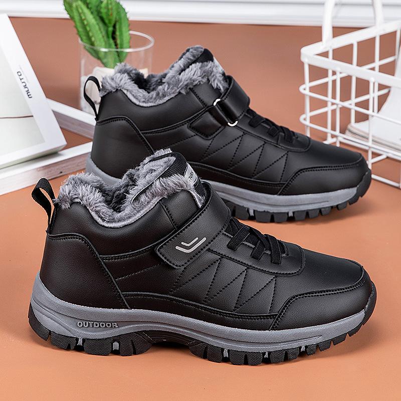 Factory direct sales winter men and women couples new velvet warm thickened non-slip large size snow cotton shoes