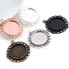 5pcs 25mm Inner Size Pendant Cabochons Blank Base Setting Bezel Tray Alloy DIY Jewelry Making Accessories for Necklace Keychains