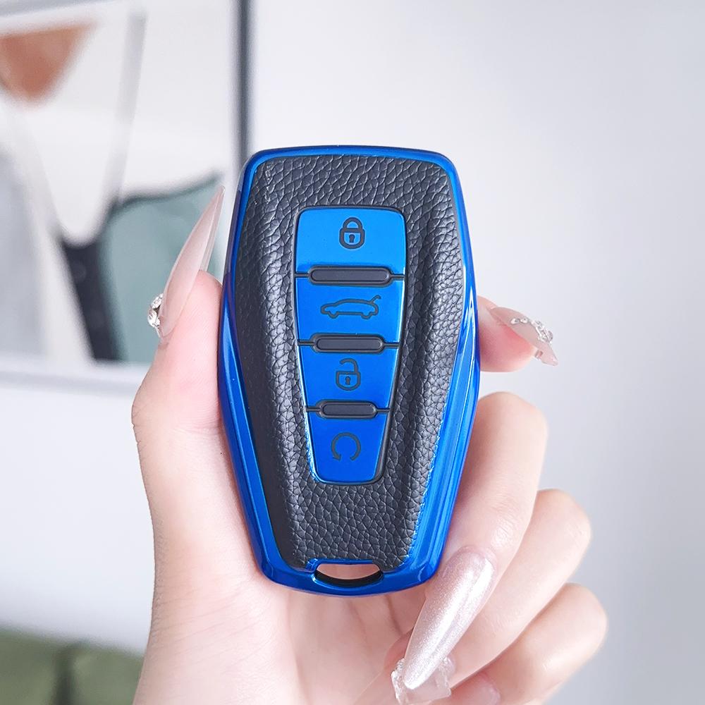 TPU Leder Auto Smart Schlüssel Etui Hülle für Geely Emgrand Global Hawk GX7 Coolray X6 X7 Shell Fob Halter Schutz Zubehör