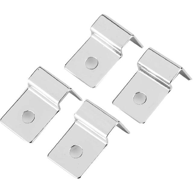 4Pcs Pssopp Aquarium Cover Bracket, Fish Glass Cover Clip Stainless Steel Aquarium Glass Covers Support Bracket Holders Universal Lid Clips for