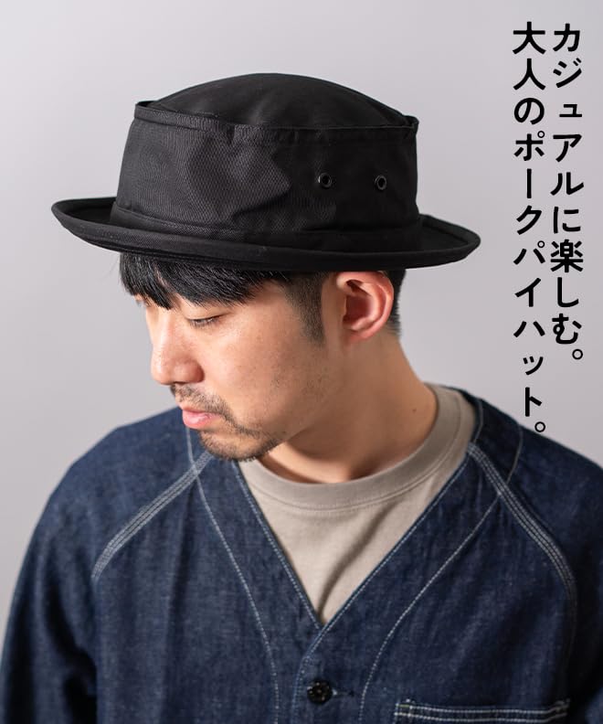 Nakota Req Hatter Cotton Pork Pie and Simple Cotton Hand Size M Gray Hat, Men's Women's, Design, Washable, Casual, Travel, Outdoor, (Head