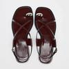 Fashion Summer Cross Strap Buckle Design Flat Sandals Women Fashion Metal Decoration Over Toe Casual Flat Slippers Comfort Beach Shoes