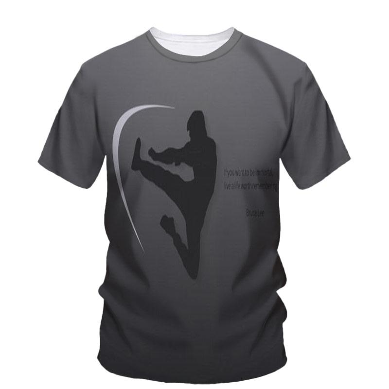 New Taekwondo Men's T-Shirt Customized Quick-Drying Martial Arts Sanda 3d Graphic Tough Man O-Neck Short Sleeve Outdoor Clothing