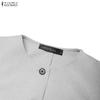 ZANZEA Completo casual da donna con camicetta e pantaloni a maniche 3/4, in due pezzi