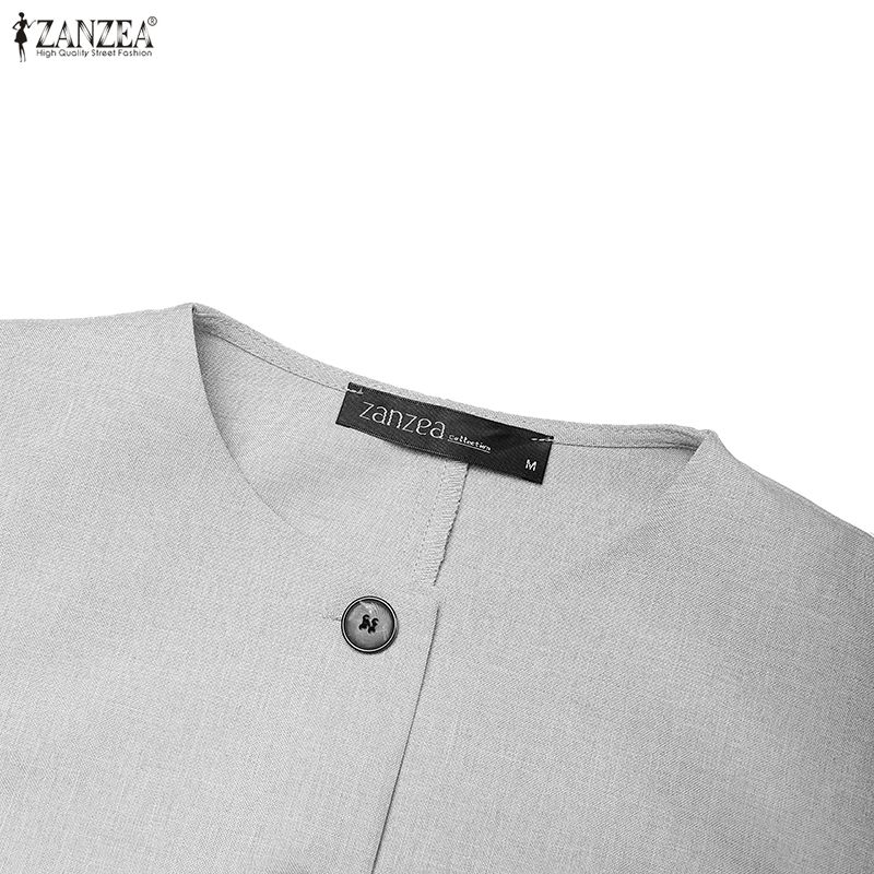 ZANZEA Completo casual da donna con camicetta e pantaloni a maniche 3/4, in due pezzi