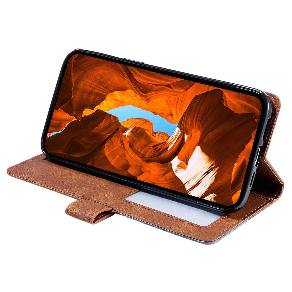 Leather Case for Honor X9c 5G/Magic7 Lite 5G/X60 Pro 5G Imprinted Lines Splicing Wallet Phone Cover