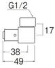 SANEI crimp screw diameter x pipe diameter 13A (Sanei) Nut-attached elbow, type, G1/2 T6215-4-13X13A