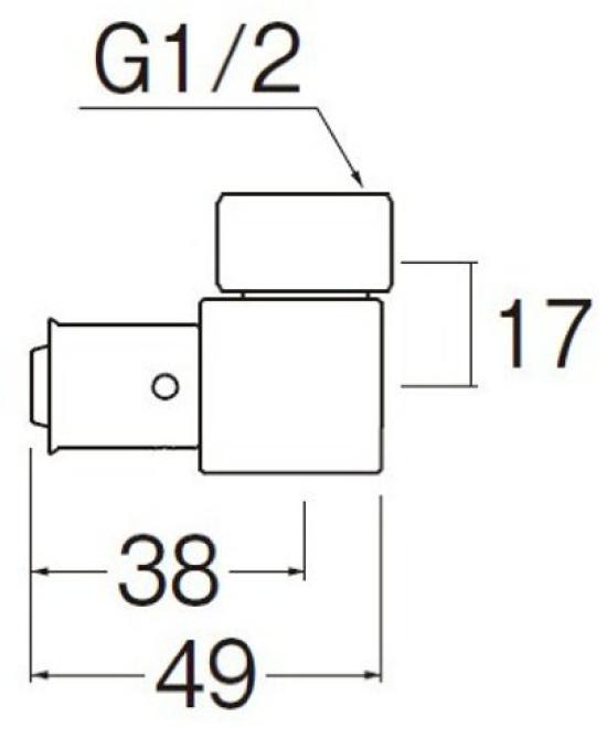 SANEI crimp screw diameter x pipe diameter 13A (Sanei) Nut-attached elbow, type, G1/2 T6215-4-13X13A
