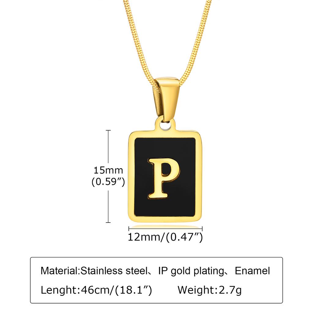Letter Initial Pendant Necklace Women Stainless Steel Jewelry Alphabet Collar Birthday Party Mom Girlfriend Valentine's Day Gift