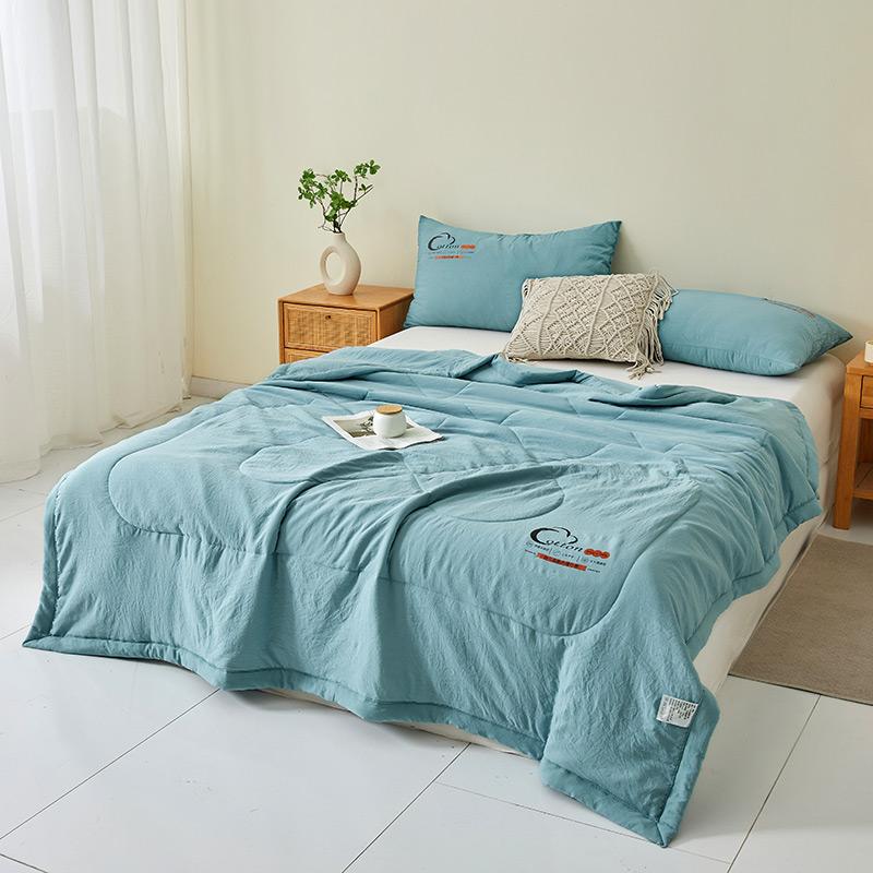 

Летнее прохладное хлопковое одеяло, одеяло для кондиционера, однотонные гладкие дышащие стеганые одеяла, легкие одеяла, мягкое одеяло для сна в офисе 110x150 cm S