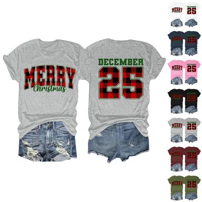 Women's Fashion Printed Round Neck Short Sleeve T-Shirt Pullover Top