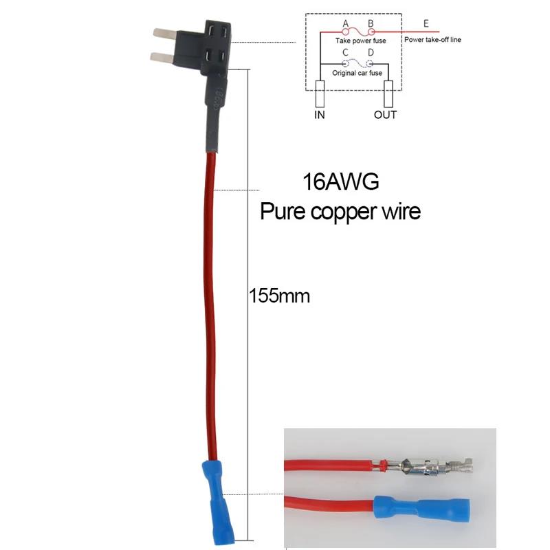 12V MINI SMALL MEDIUM Size Car Fuse Holder Add-a-circuit TAP Adapter with 10A Micro Mini Standard ATM Blade Fuse Fuses4