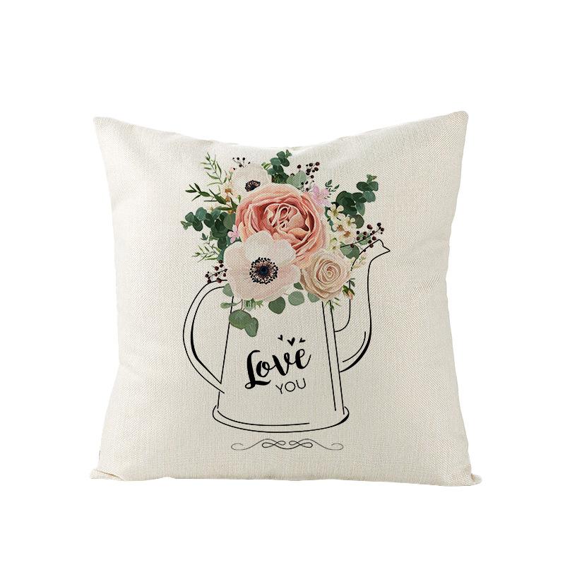 Nový jarní motiv lněný povlak na polštář domov pohovka povlak na polštář pastorální povlak na polštář