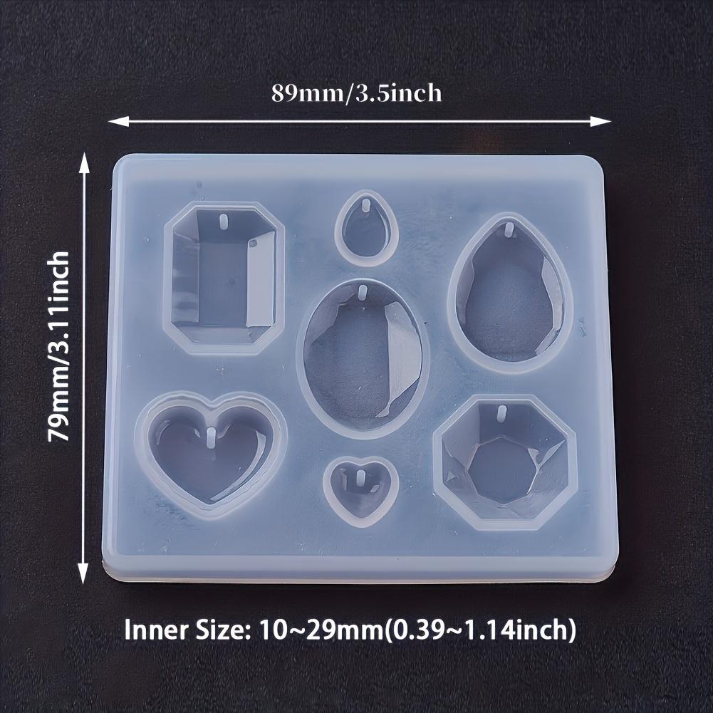 DIY Silicone Mold for Pendant Making, Resin Casting Mold for Epoxy Jewelry Making, Heart&Oval&Droplet&Octagon Shapes, Perfect for DIY Crafts