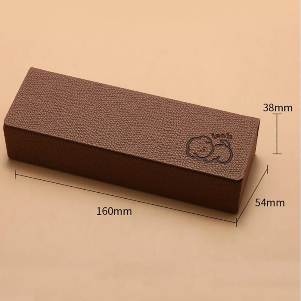 Anti-Stress Eyeglass Case PU Leather Protective Case Portable Glasses Storage Box  Men and Women