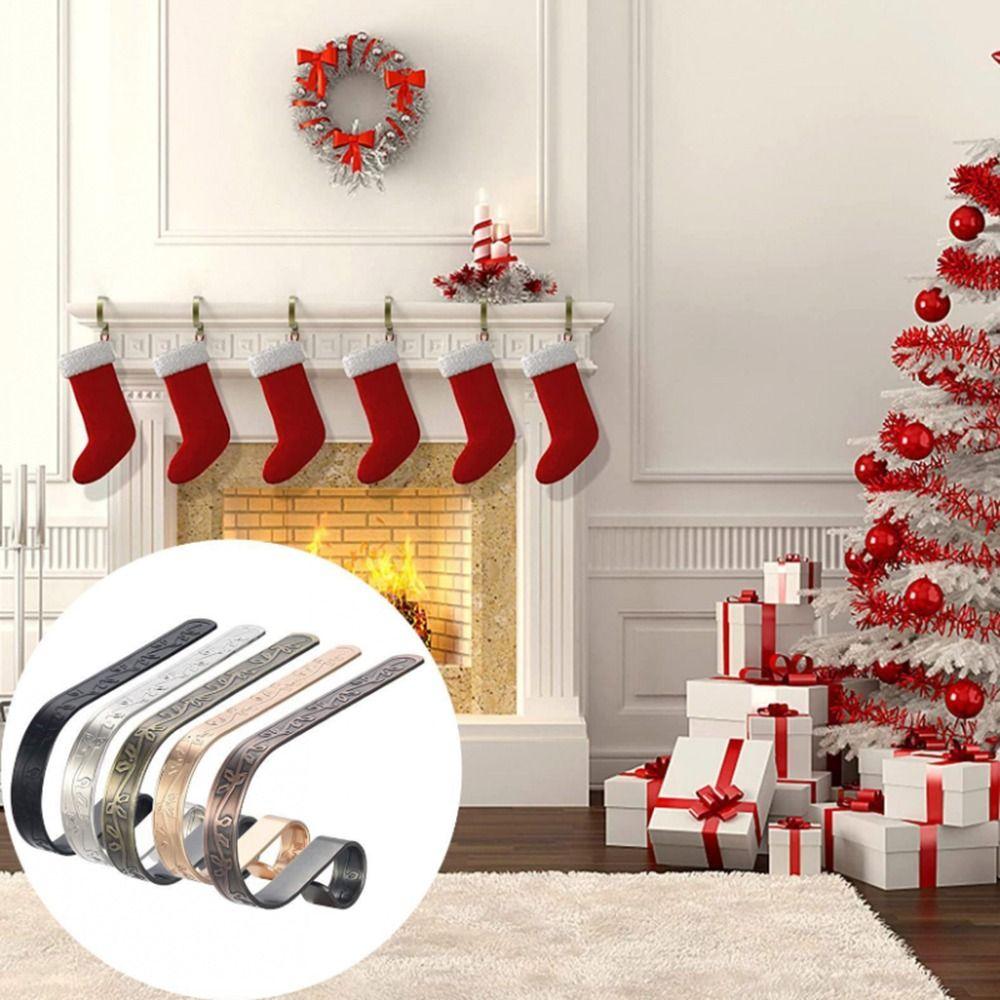 Adjustable Christmas  Hanging Hook Nail-free Christmas Stocking Hangers Xmas Party Supplies   Door