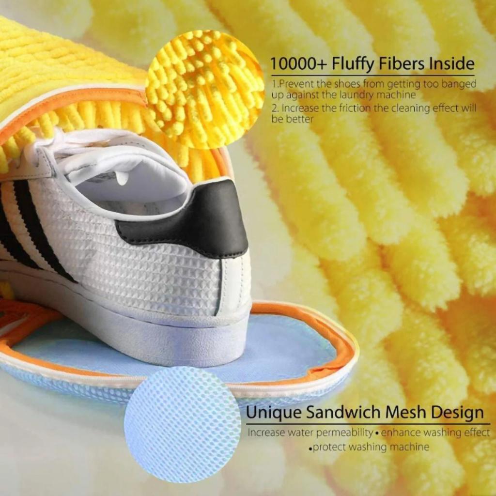 2 Units Washing Shoes Bag Cotton Laundry Net Fluffy Fibers Easily Remove Dirt Washing Bags Anti-deformation Shoes Clothes Organizer