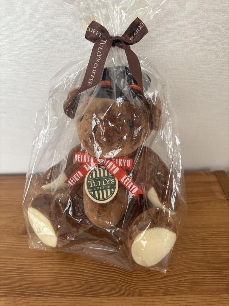 [USED] Tully's Coffee Keikyu Limited Edition Teddy Bear with Tag, Limited To 500 Pieces, Rare