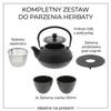 CAST IRON KETTLE 0.8L TEAPOT SET 2x CUPS STAND BLACK