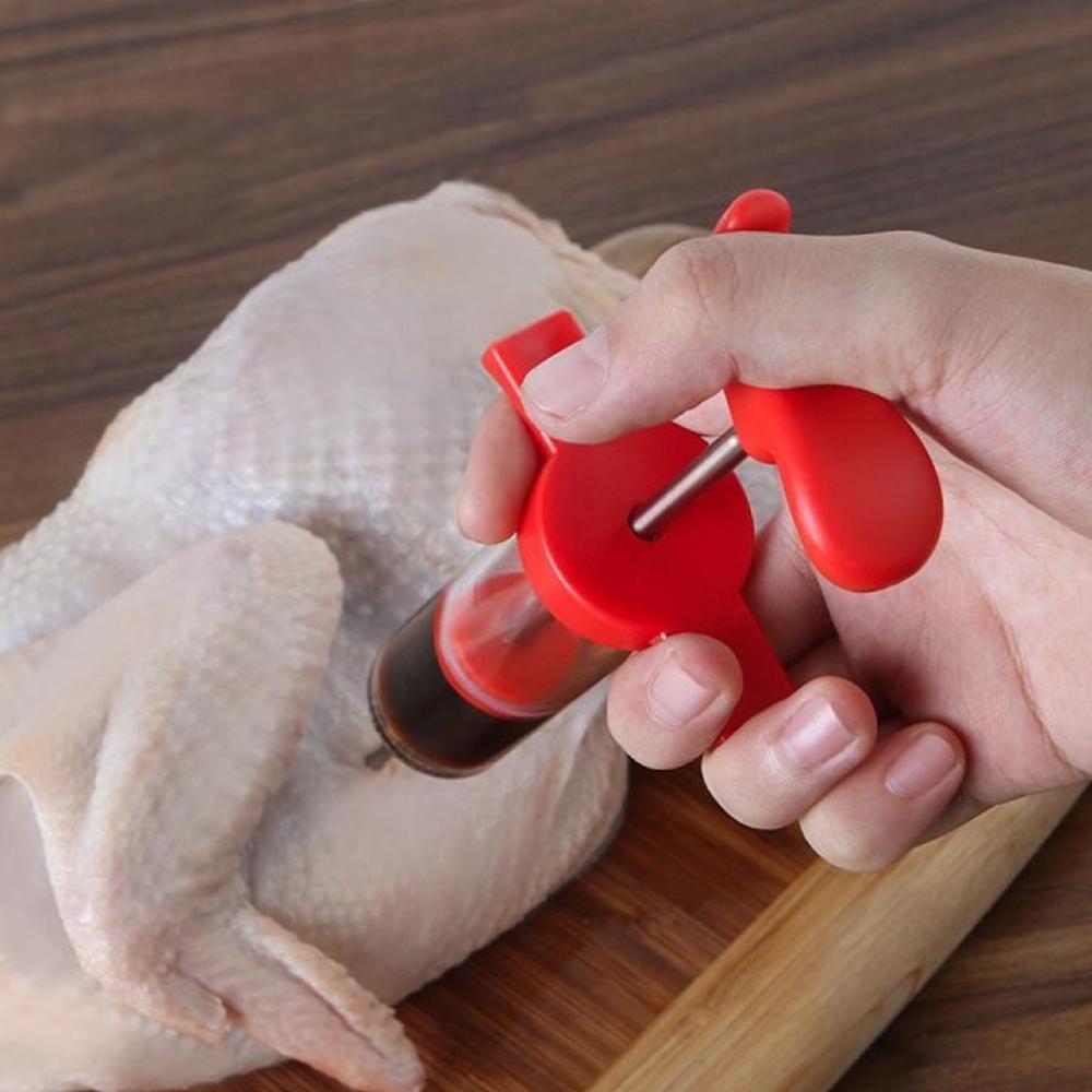 Turkey Syringe Food Grade PP Stainless Steel Needles Spice Syringe Set BBQ Meat Flavor Injector Kitchen Sauce Marinade Syringe