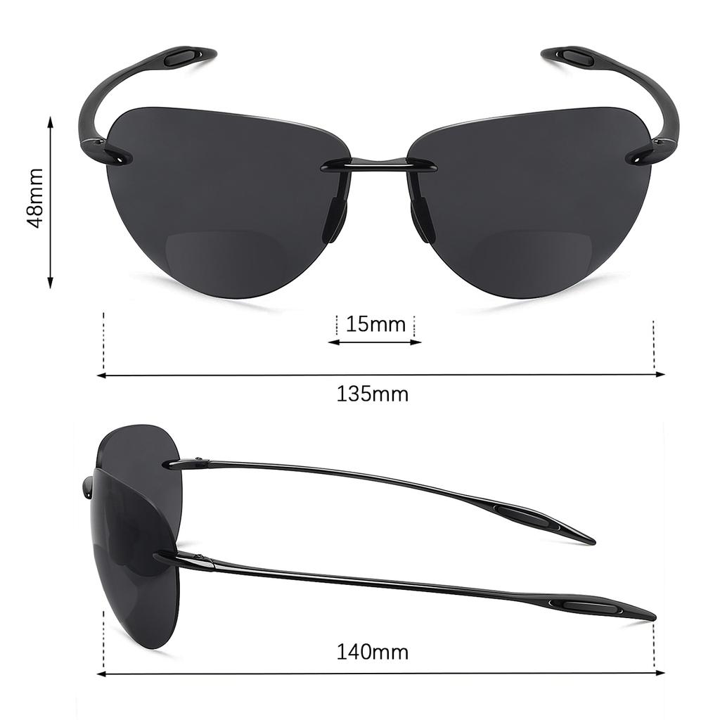 MAXJULI Classic Fashion Rimless Oval sunglasses women&men UV400 Unbreakable Driving Sports TR90 Frame Sun Eyewear (MJ8008)