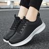 Women PU Leather Running Sneaker Lace-up Sport Light Comfortable Breathable Black Winter Walking Shoes Size 35-43