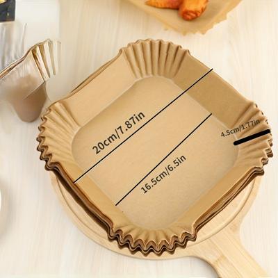 Căptușeală de hârtie pentru friteuză cu aer, de unică folosință, rezistentă la ulei, hârtie de copt, rotundă, pătrată și dreptunghiulară, pergament, accesorii pentru petreceri de bucătărie
